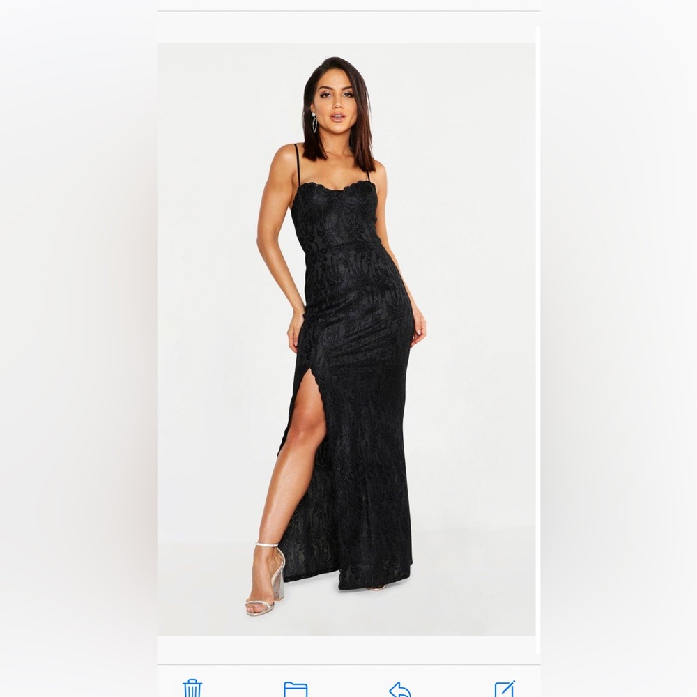Boohoo Lace Sweetheart Maxi Dress, size 8